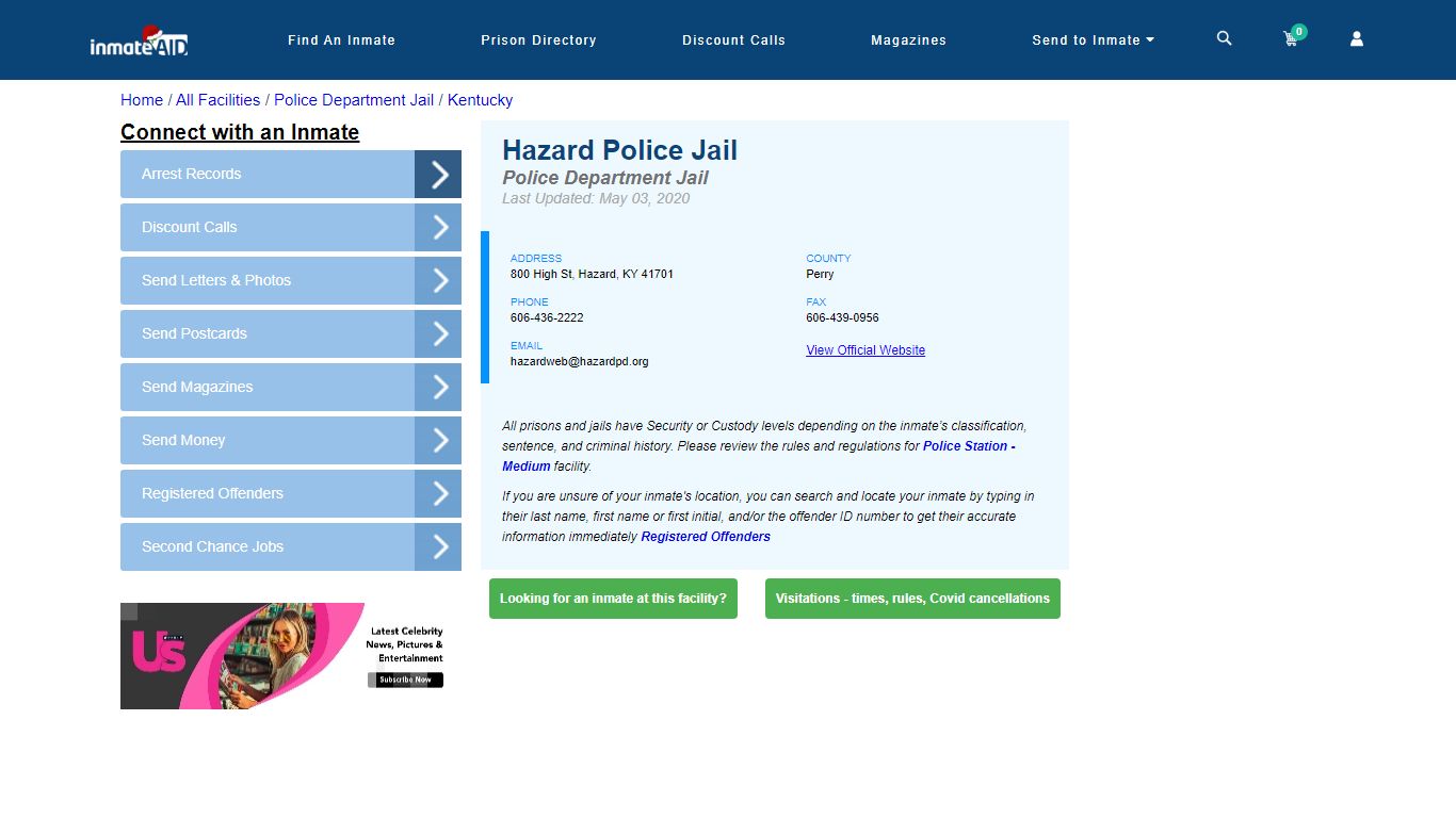 Hazard Police Jail & Inmate Search - Hazard, KY