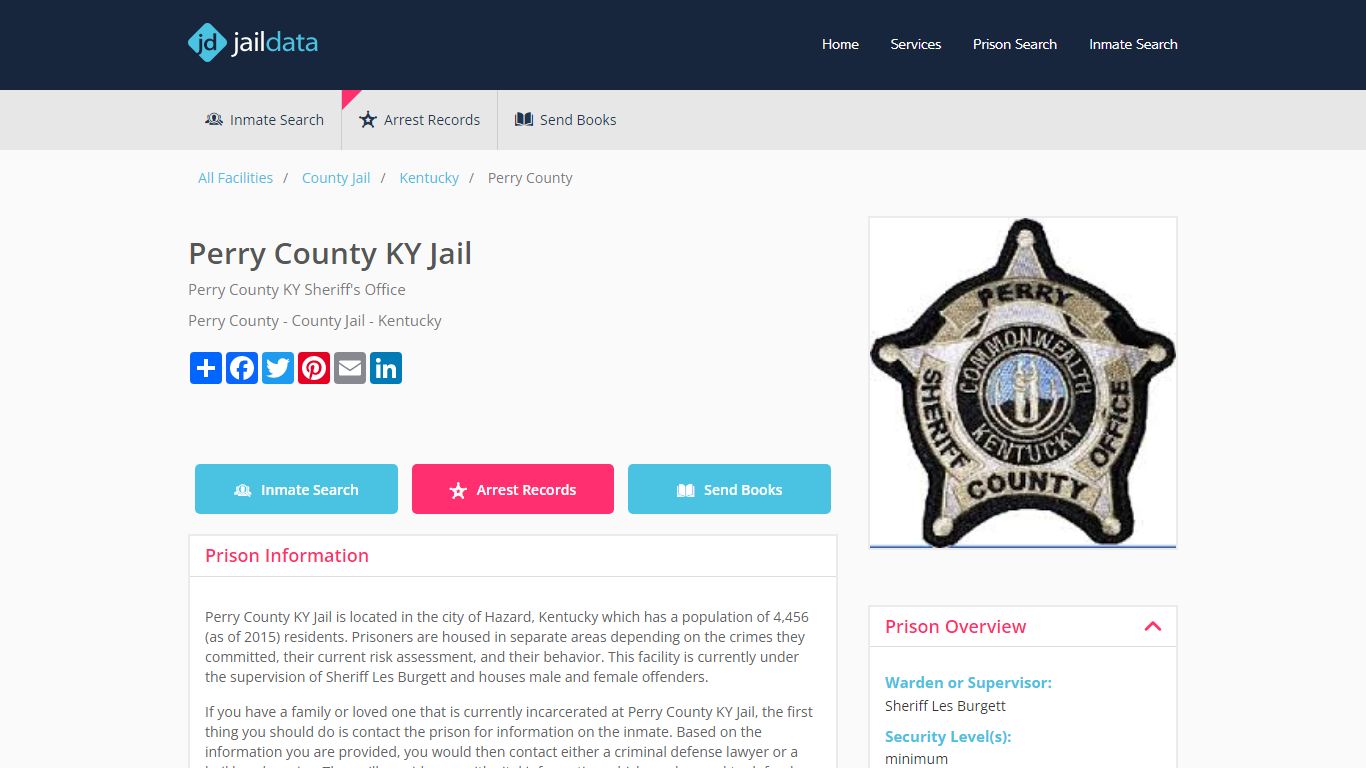 Perry County KY Jail Inmate Search and Prisoner Info - Hazard, KY